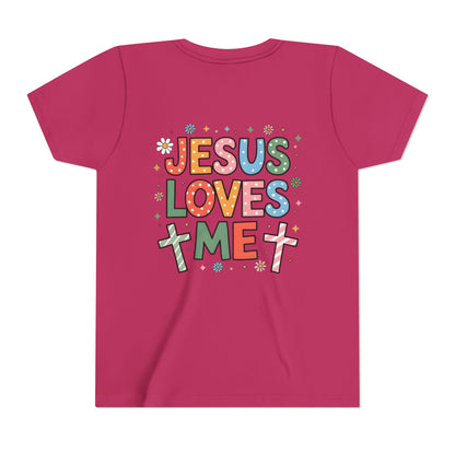 Youth Tee — "Jesus Loves Me" Colorful Christian Kids T-Shirt