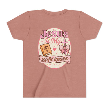 Youth Tee — "Jesus Is My Safe Space" Christian Kids T-Shirt