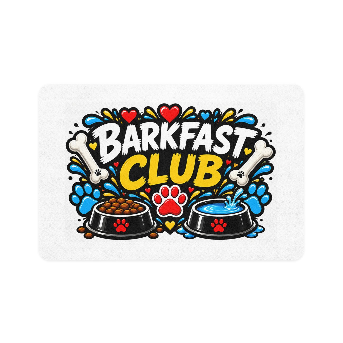 Barkfast Club Pet Food Mat — Non-Slip Dog Feeding Mat (12x18)