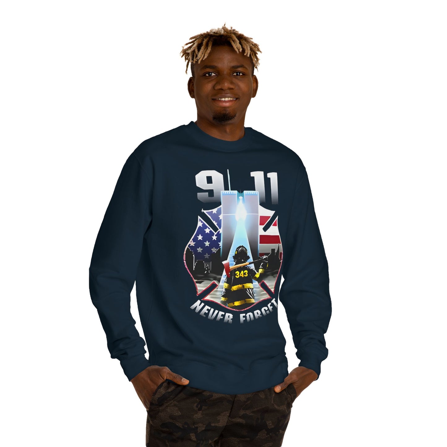 9/11 Never Forget Firefighter Tribute Sweatshirt