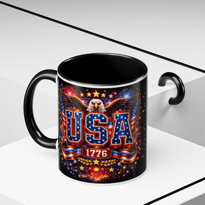 USA Eagle Coffee Mug – Patriotic 1776 Accent Mug (11/15oz)