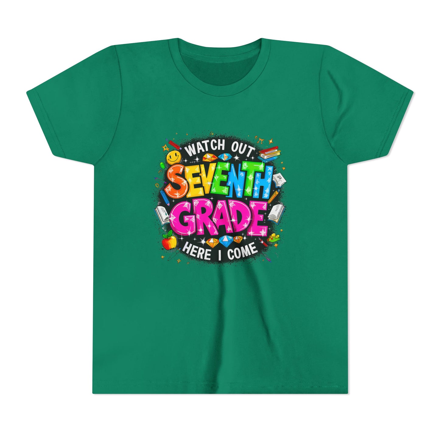 Seventh Grade Kids T‑Shirt — "Watch Out Seventh Grade Here I Come" Back‑to‑School Tee