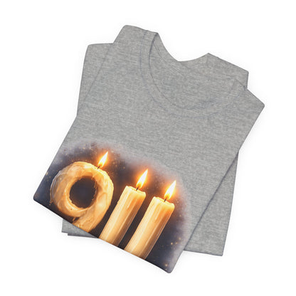 9/11 Never Forget T-Shirt – Memorial Candle Tribute Tee
