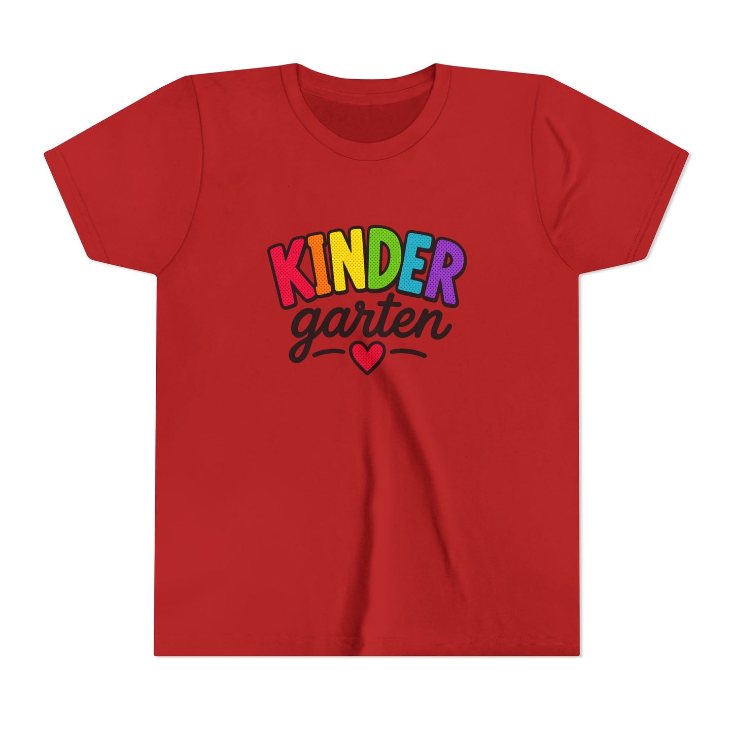 Kindergarten Rainbow Youth Tee — 'Kindergarten' Colorful Back-to-School Shirt