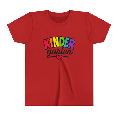 Kindergarten Rainbow Youth Tee — 'Kindergarten' Colorful Back-to-School Shirt