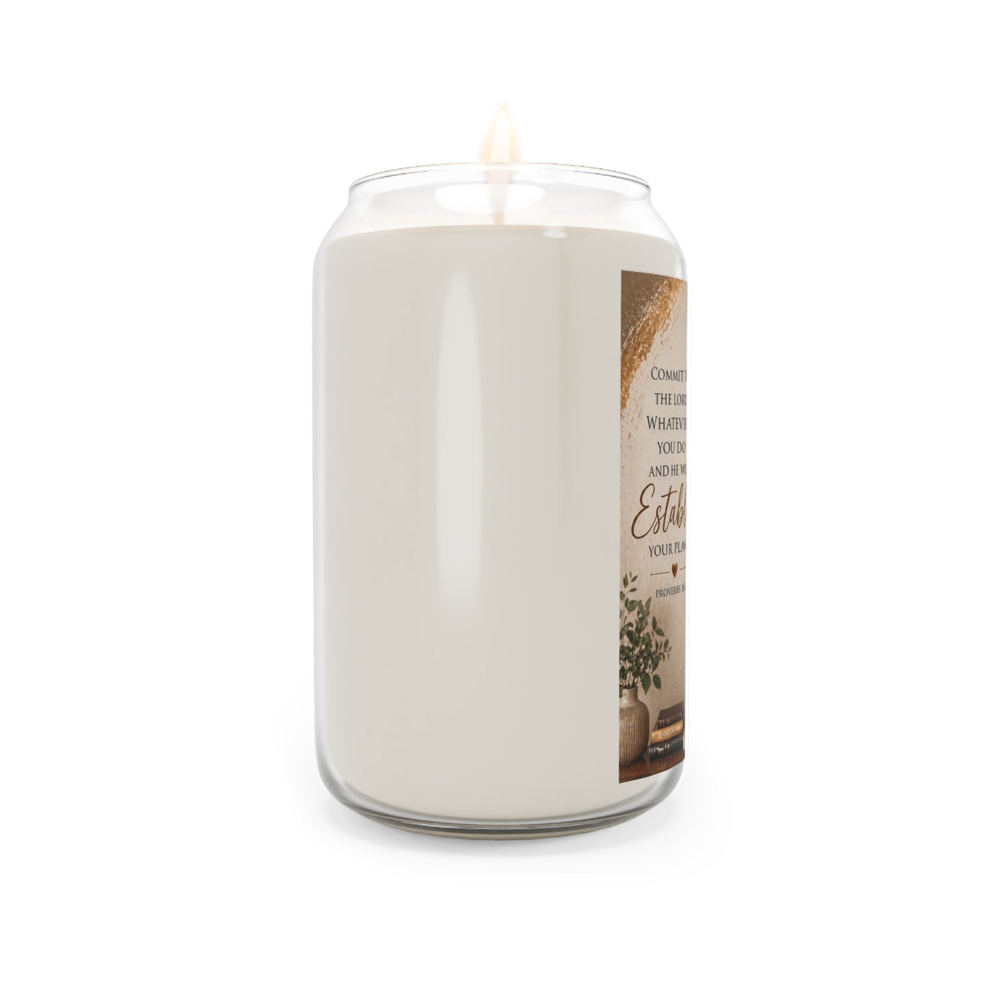 Scripture Prayer Candle — "Commit to the Lord" Scented Soy Candle (13.75oz)
