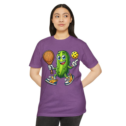 Pickle Pickleball T-Shirt – Cute Pickle Playing Pickleball Graphic Tee