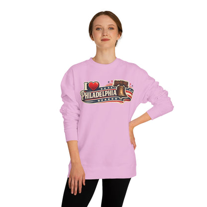 I  Philadelphia Crewneck Sweatshirt — Liberty Bell Retro City Pride