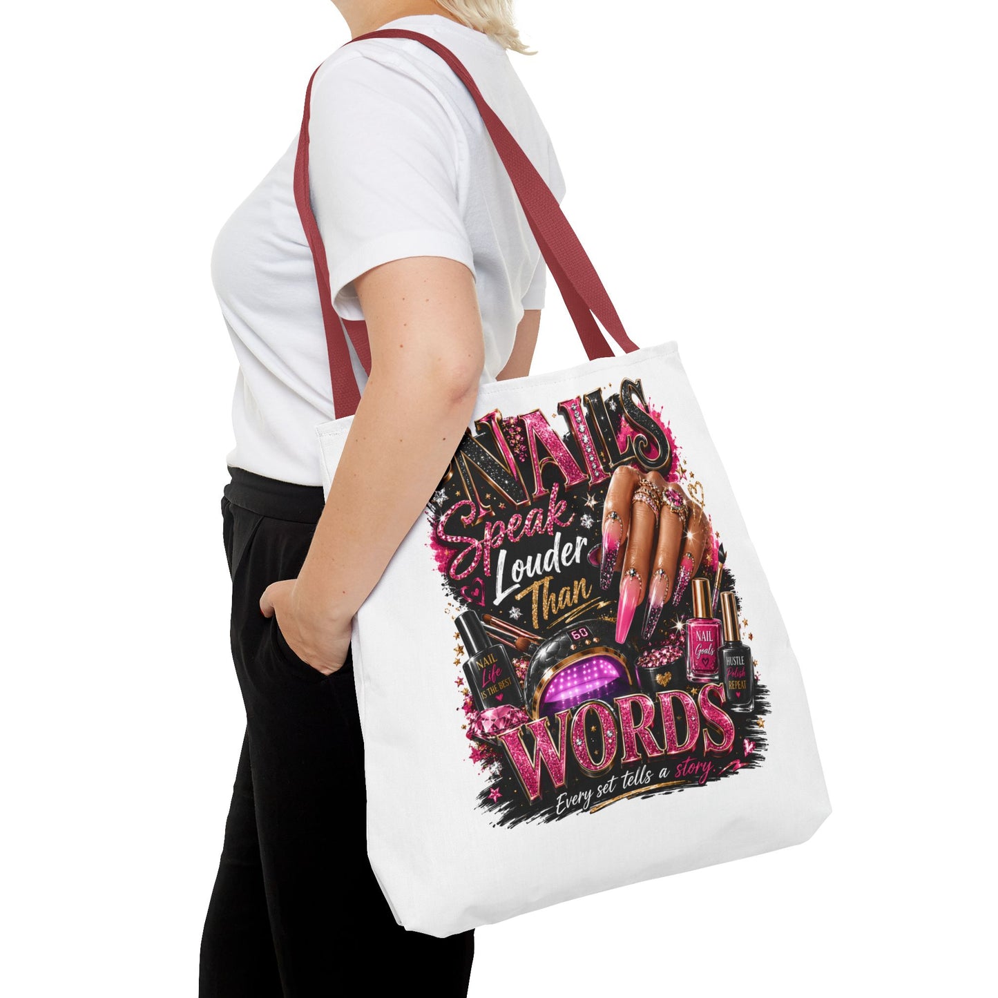 Nails Speak Louder Than Words Tote Bag – Glam Nail Technician Gift
