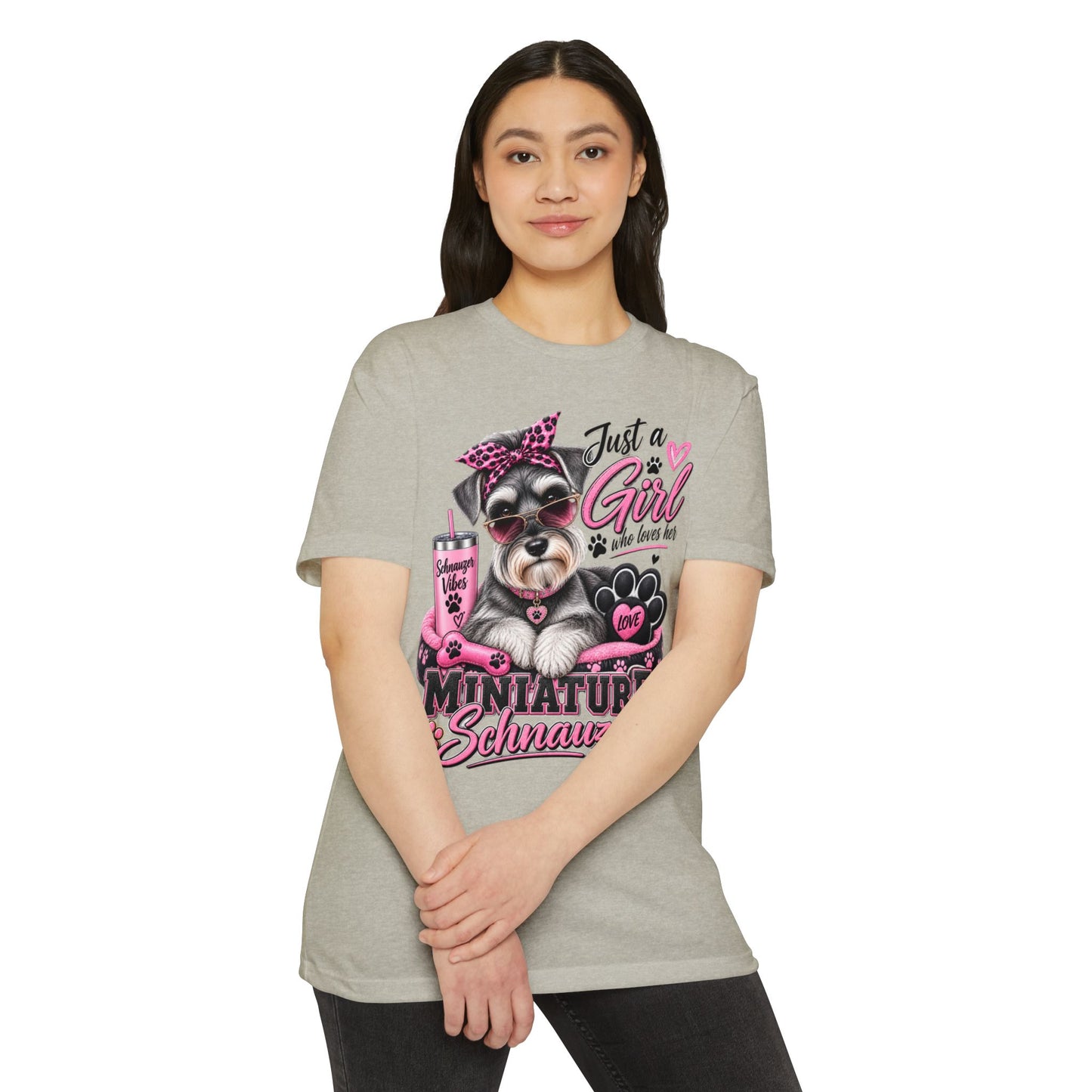 Miniature Schnauzer T-Shirt — "Just a Girl Who Loves Her Miniature Schnauzer" Cute Dog Tee