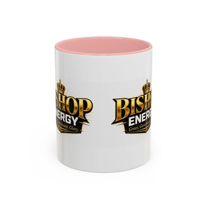Bishop Energy Coffee Mug — Gold Crown Logo Accent Ceramic Mug (11/15oz)