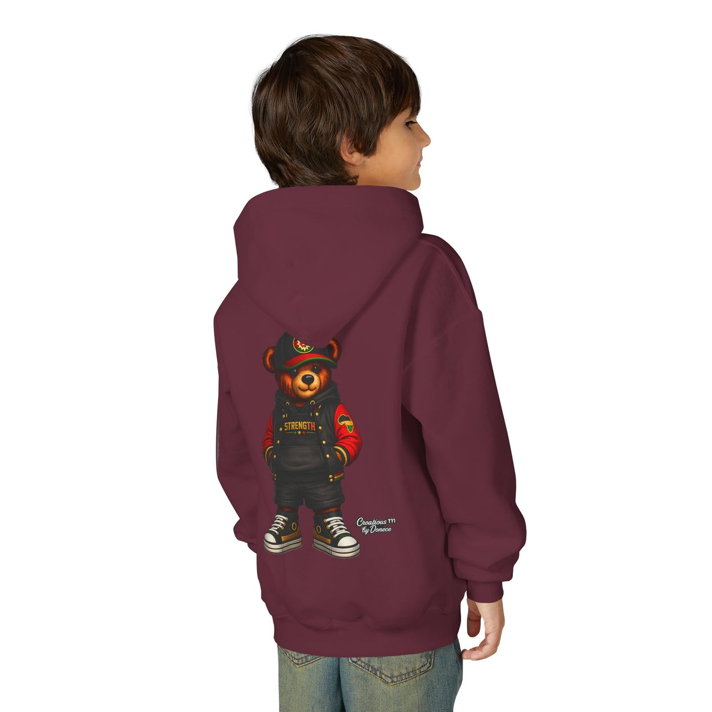 Youth Bear Hoodie – Streetwear Teddy Graphic Pullover for Kids