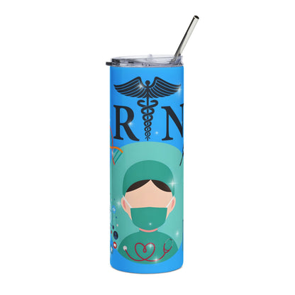 RN Nurse Stainless Steel Tumbler - 20oz Medical Tribute Travel Cup