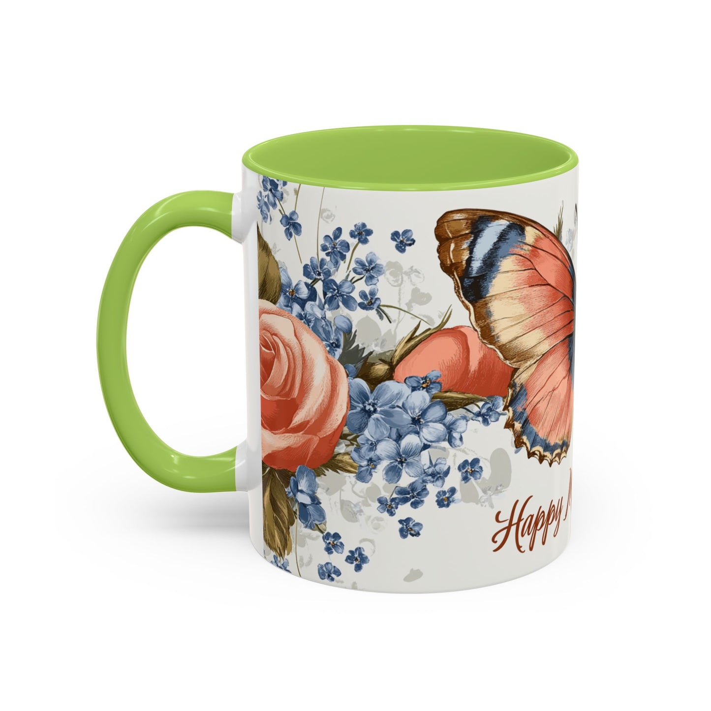 Mother's Day Butterfly Coffee Mug - 'Happy Mother's Day' Floral Accent Mug