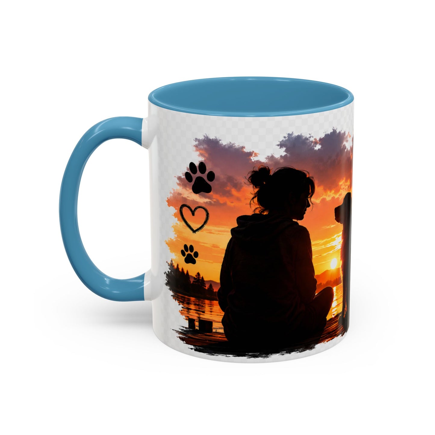 Dog Lover Coffee Mug - "A True Friend Leaves Paw Prints on Your Heart" Accent Mug (11/15oz)