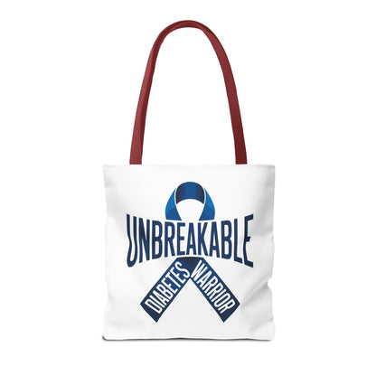 Diabetes Warrior Unbreakable Tote Bag – Blue Awareness Ribbon All-Over Print
