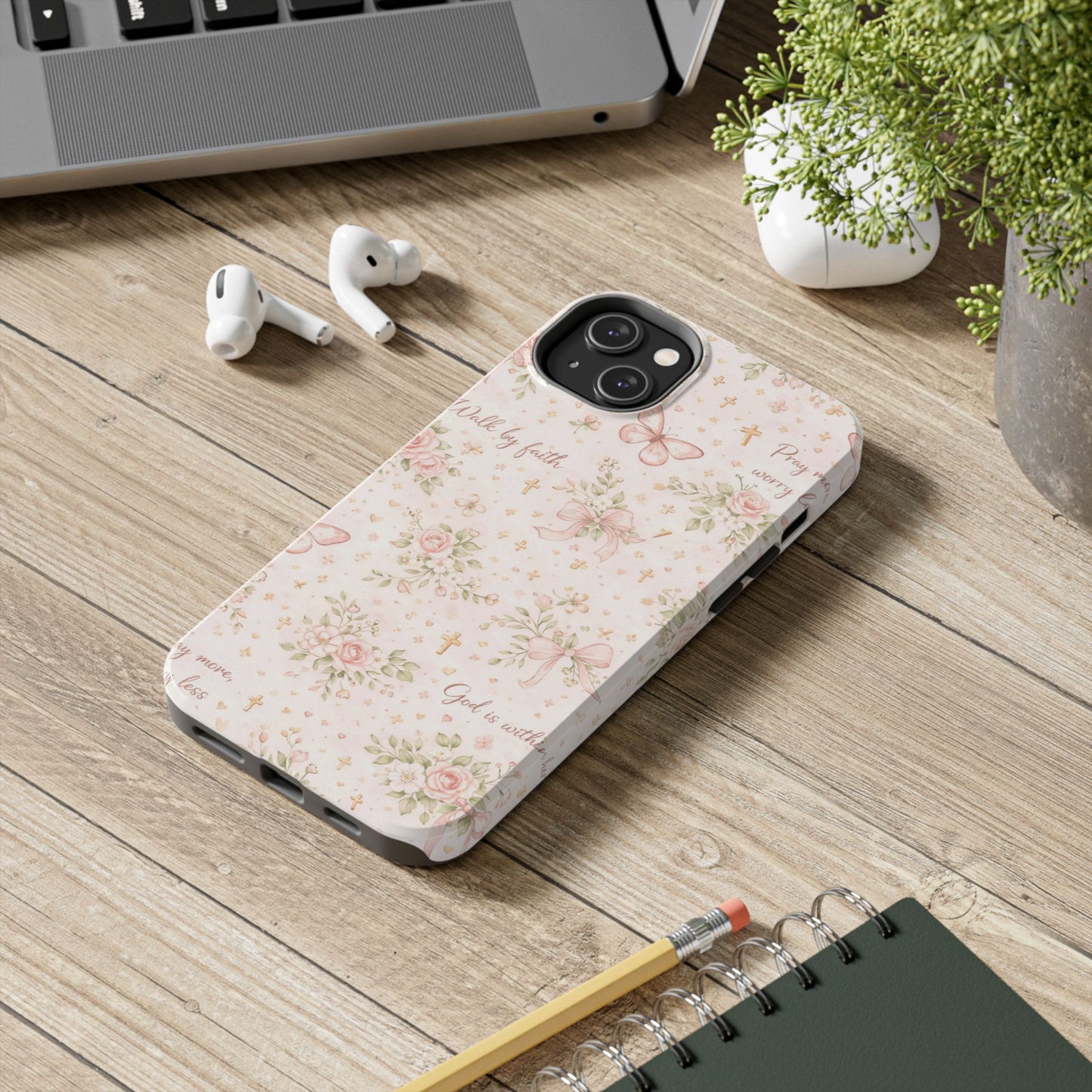 Walk By Faith Phone Case | Christian Floral iPhone Case