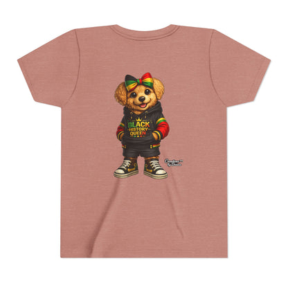 Youth Tee — Black History Queen Bear Graphic T-Shirt
