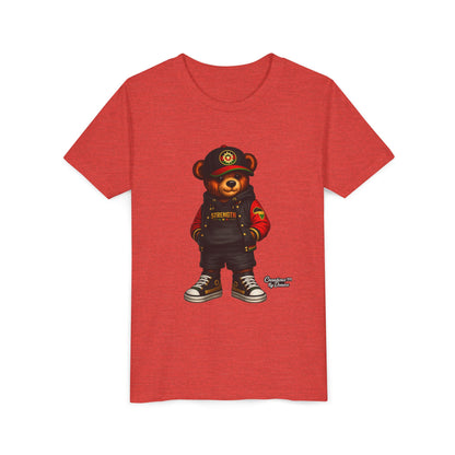 Kids Teddy Bear Streetwear Tee — 'Strength' Graphic Youth T-Shirt