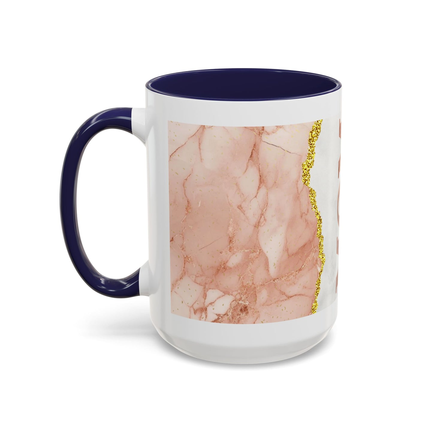 Mom Marble Accent Coffee Mug — Rose Gold & Gold Vein 11/15oz Gift