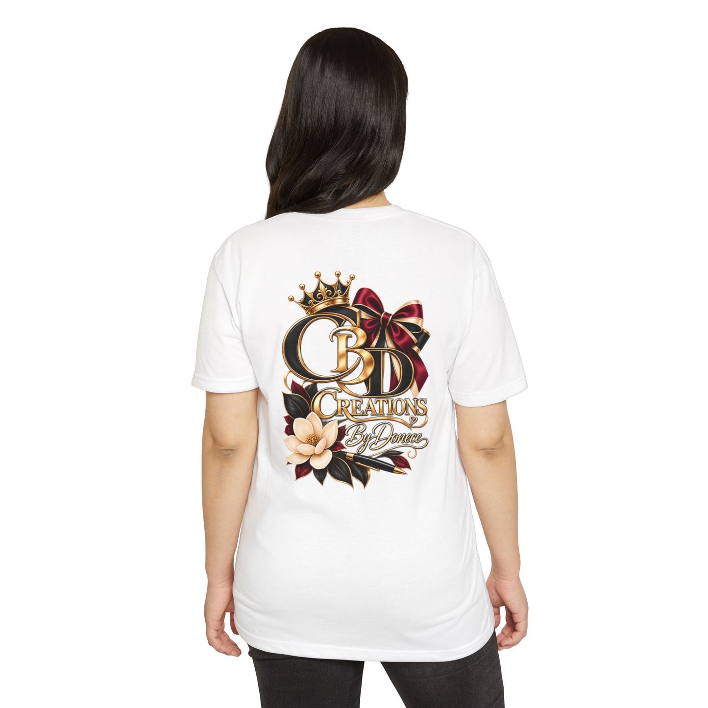 Graphic T-Shirt — "CBD Creations By Dawna" Gold Crown Floral Design