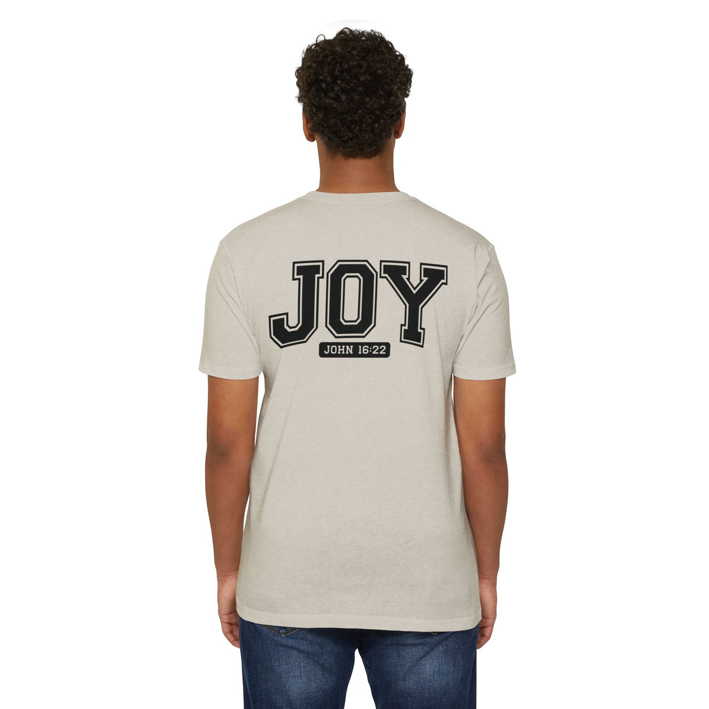 Joy T-Shirt – Christian Scripture John 16:22 College-Style Tee