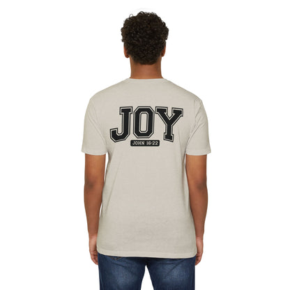 Joy T-Shirt – Christian Scripture John 16:22 College-Style Tee