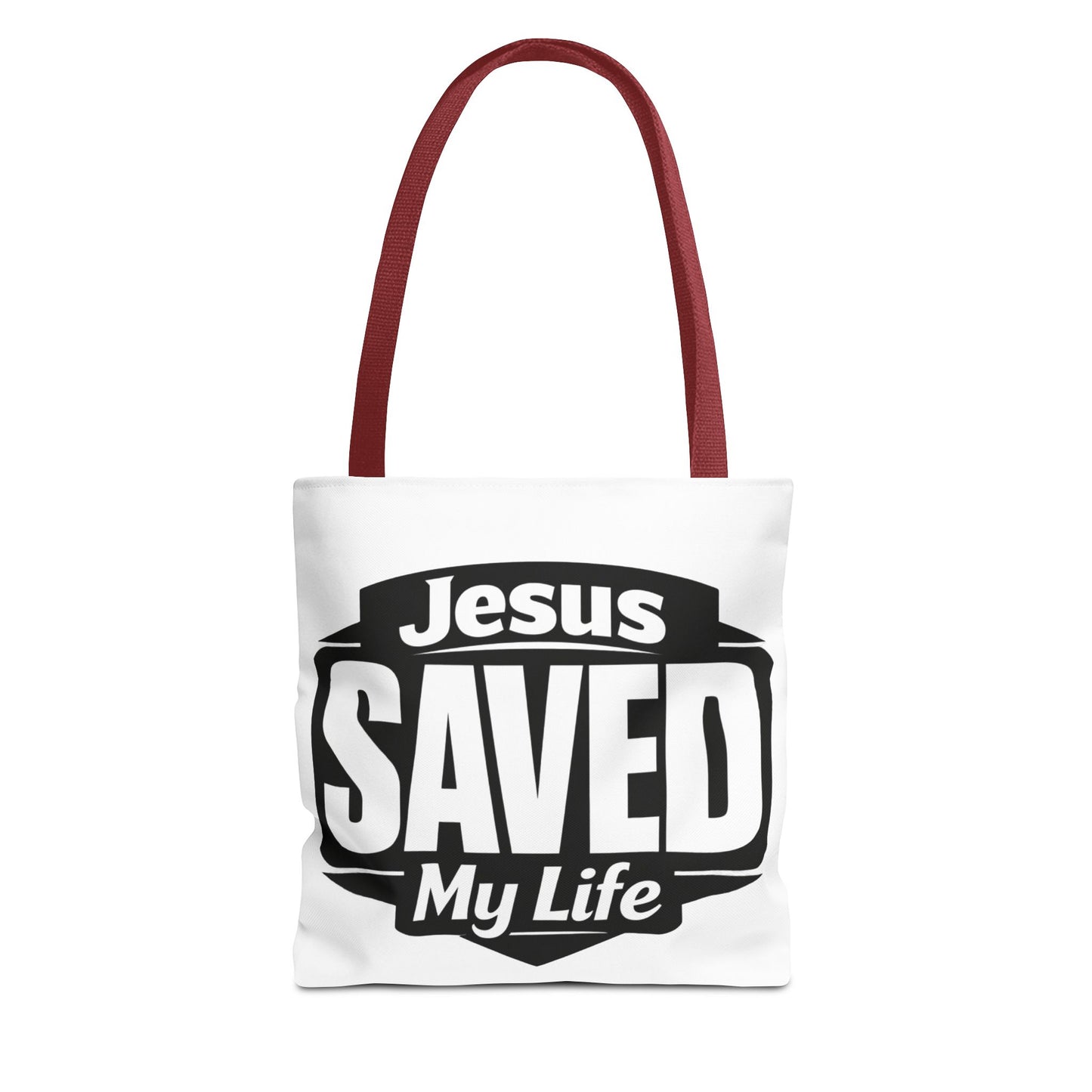 Jesus Saved My Life Tote Bag — Christian Faith Inspirational Carryall