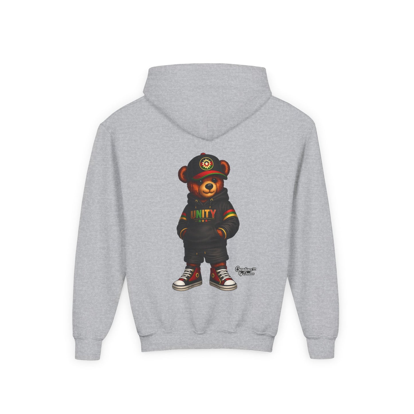 Youth Hoodie — Cool Streetwear Bear Graphic “UNITY”