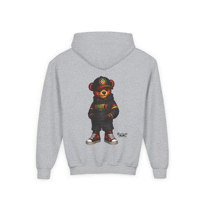 Youth Hoodie — Cool Streetwear Bear Graphic “UNITY”