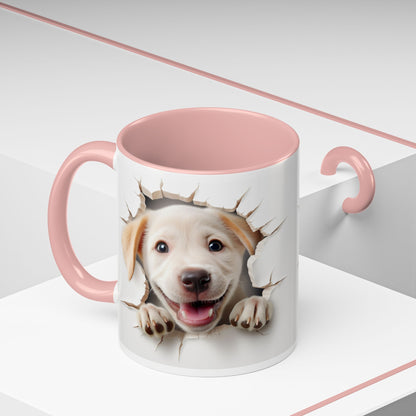 Puppy Peek-A-Boo Accent Coffee Mug (11/15oz)