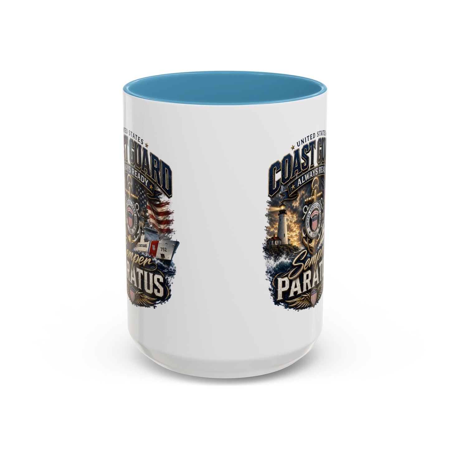Coast Guard Semper Paratus Accent Coffee Mug – Patriotic Military Gift (11/15oz)