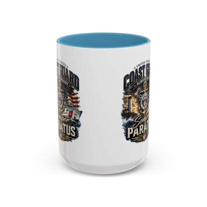 Coast Guard Semper Paratus Accent Coffee Mug – Patriotic Military Gift (11/15oz)