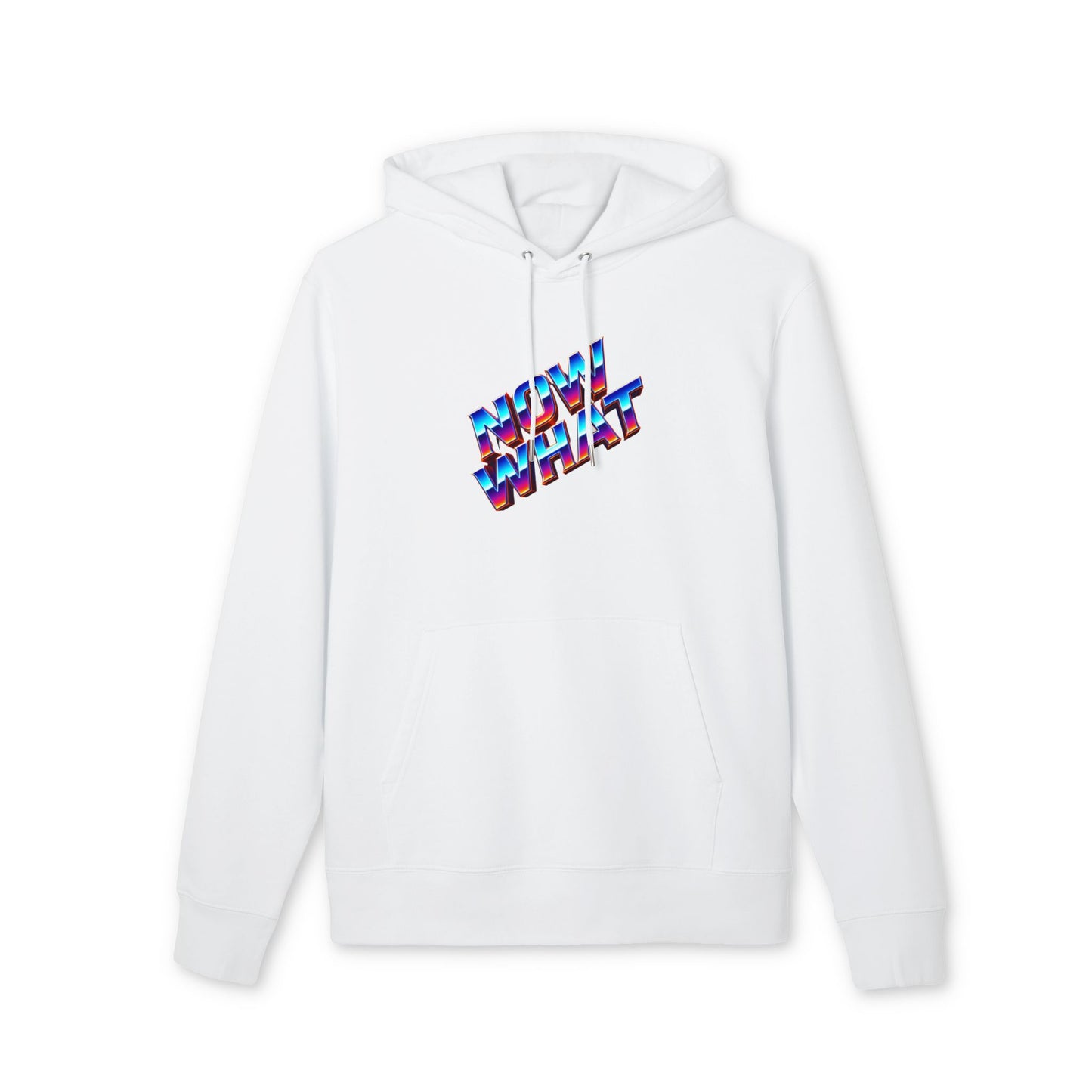 Now What Hoodie — Retro 3D Text Graphic Pullover