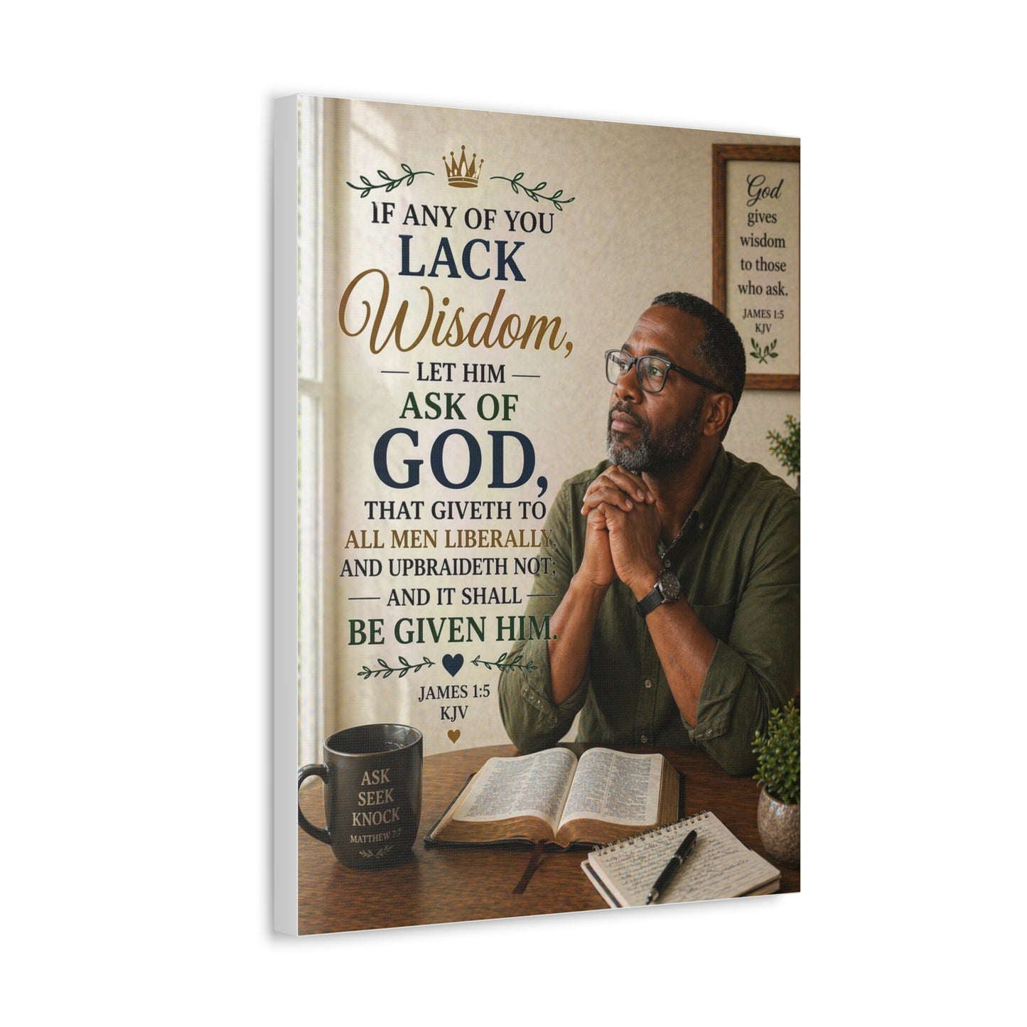Stretched Canvas - James 1:5 Scripture Wall Art (If Any of You Lack Wisdom)