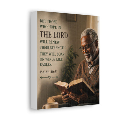Stretched Canvas - "But Those Who Hope in The Lord" Isaiah 40:31 Inspirational Christian Wall Art