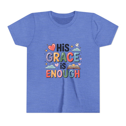 His Grace Is Enough Youth Tee — Christian Kids Inspirational Shirt
