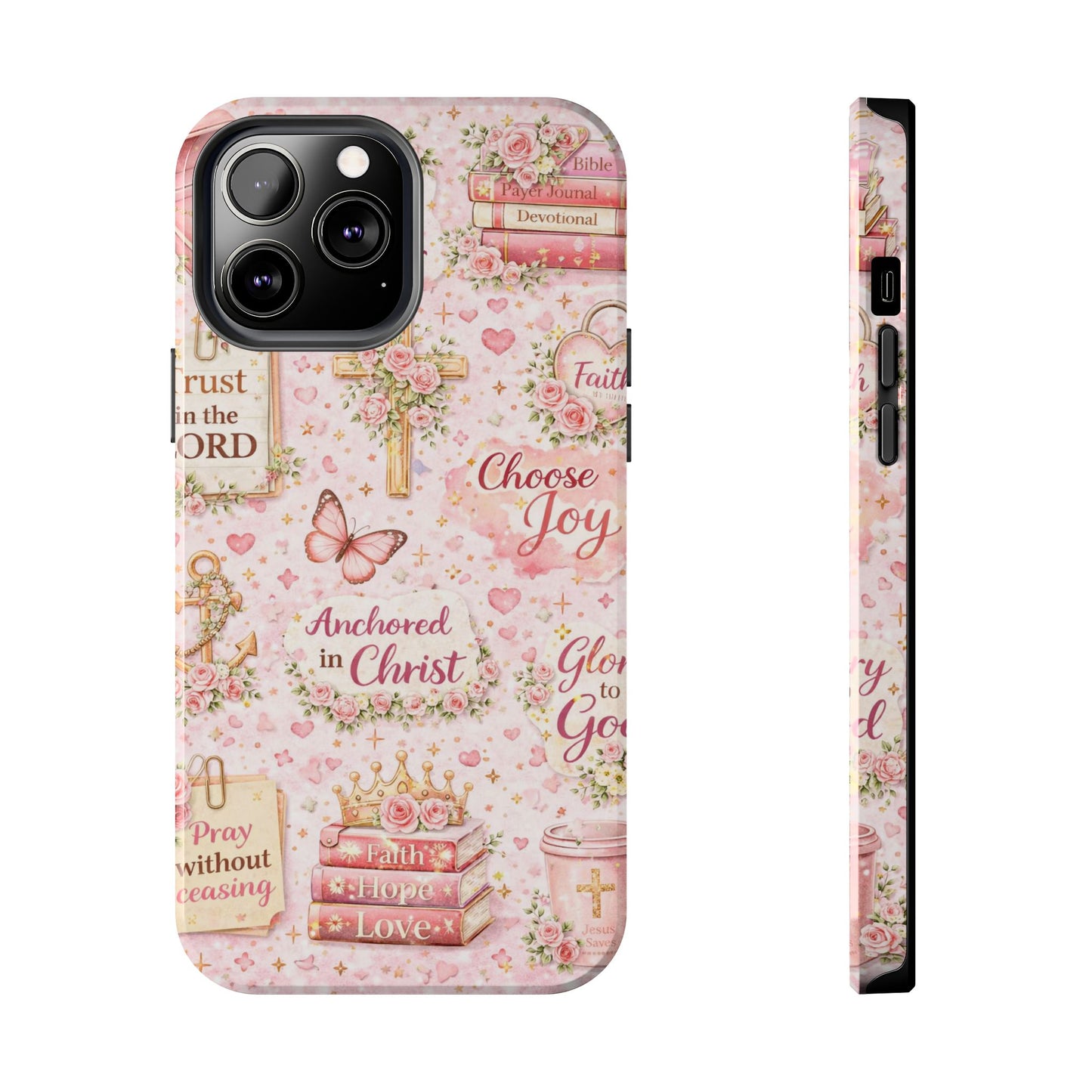Anchored In Christ Phone Case | Christian floral iPhone Case