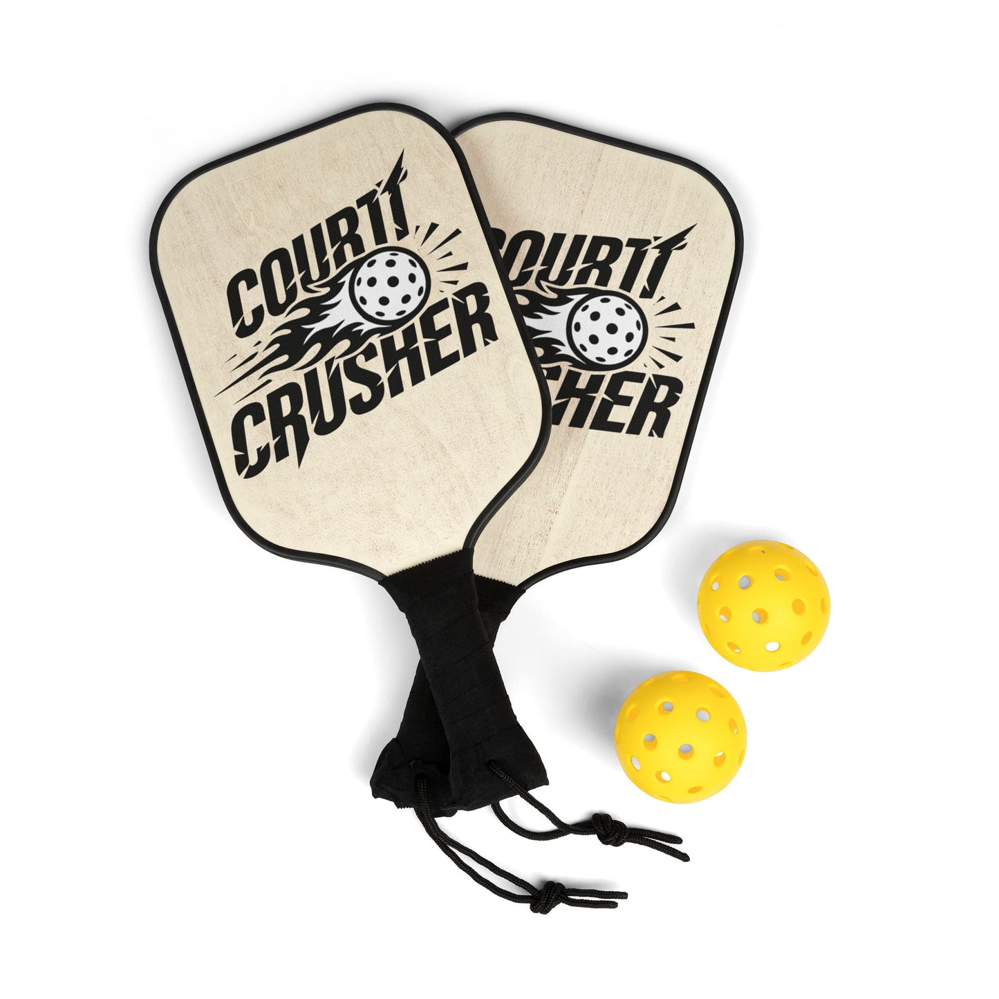 Court Crusher Pickleball Paddles Set – 2-Pack Paddle Kit with Balls