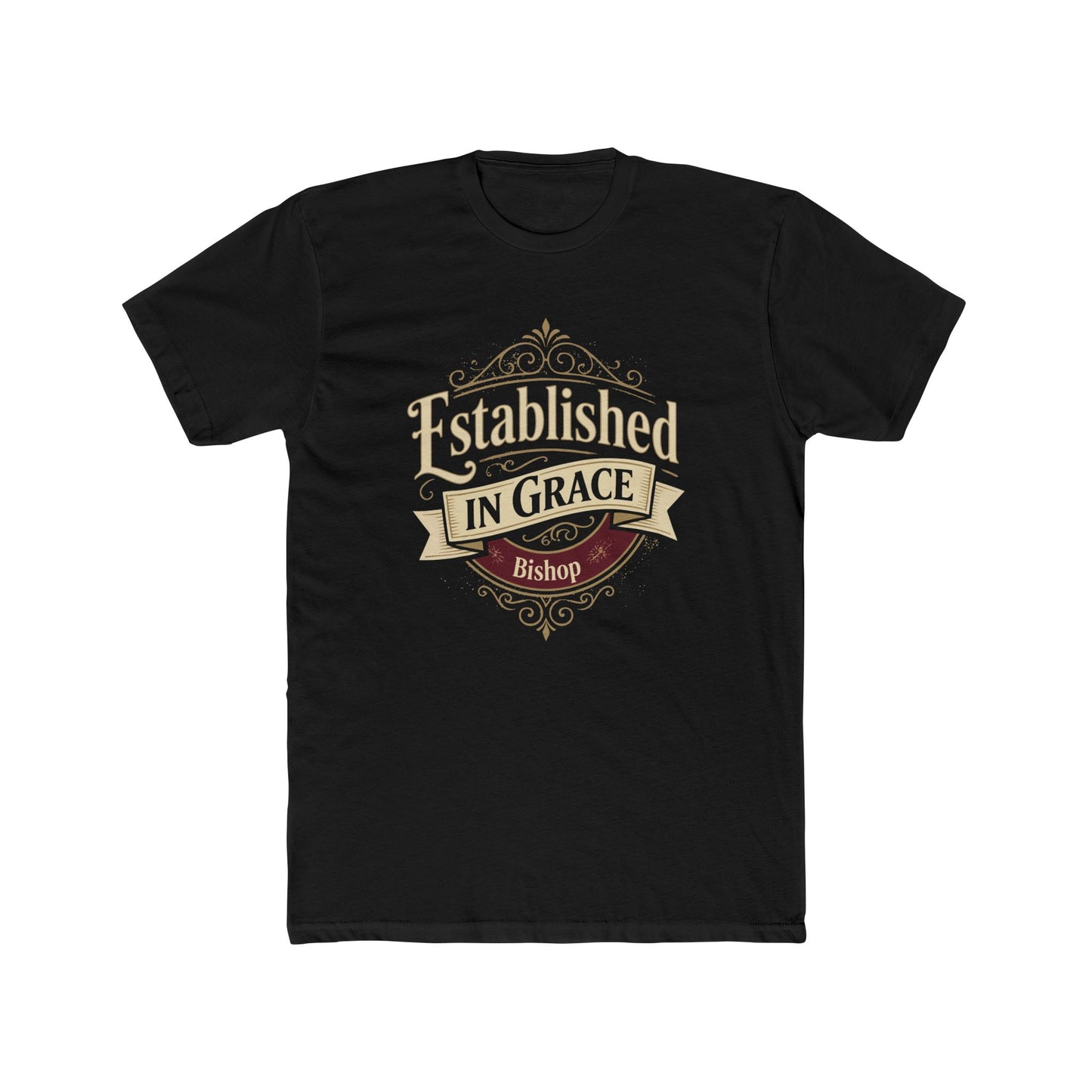 Established in Grace Bishop T‑Shirt — Vintage Christian Faith Tee