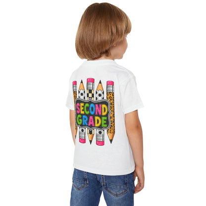 Second Grade Toddler T-Shirt — Colorful Pencils Back-to-School Tee