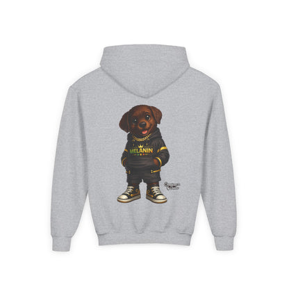Youth Melanin Pup Hoodie – Cute Rottweiler Cartoon Sweatshirt