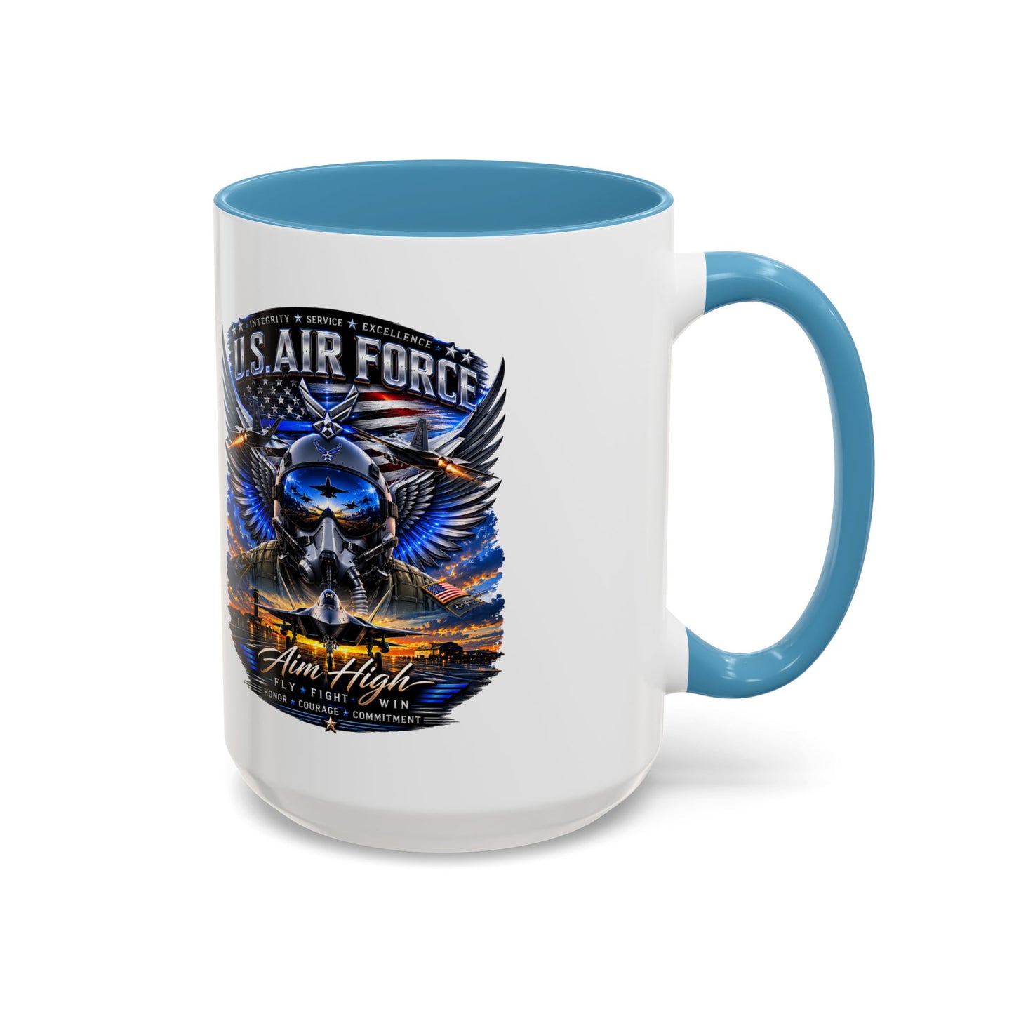 U.S. Air Force Eagle Coffee Mug — "Aim High" Accent 11/15oz