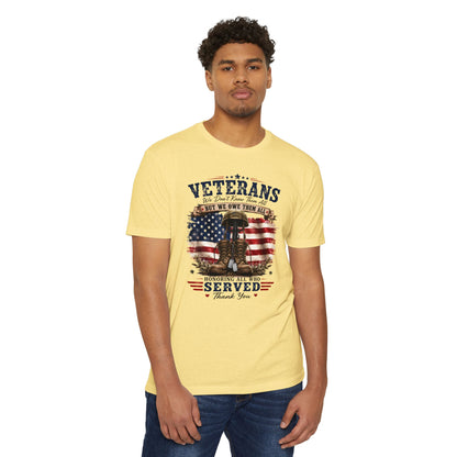 Veterans Tribute T-Shirt – "We Don’t Know Them All But We Owe Them All" Patriotic Memorial Tee