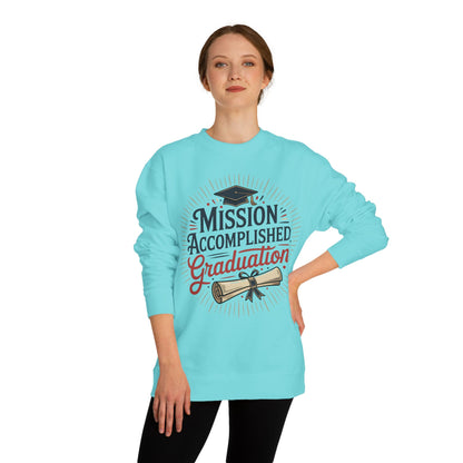 Graduation Sweatshirt "Mission Accomplished" - Grad Cap & Diploma Pullover