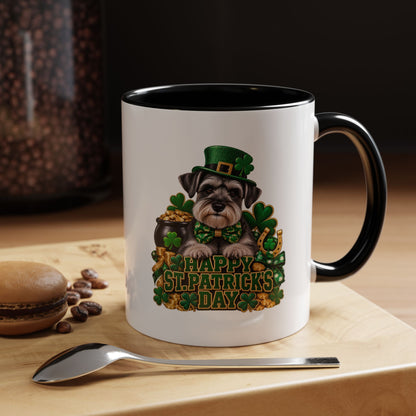 St. Patrick's Day Schnauzer Coffee Mug – Happy St. Patrick's Day Accent Mug
