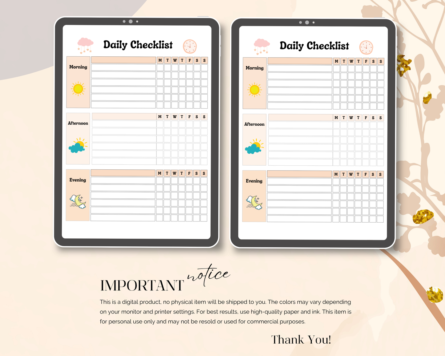 Daily School Checklist for Kids | Printable Morning & Homework Routine Planner  📝