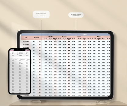 Weight Loss Tracker Spreadsheet | Fitness & Progress Google Sheets Body Measurement Planner