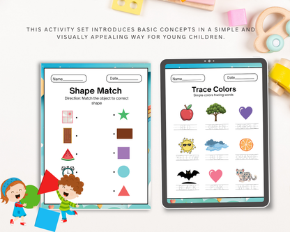 Early Learners Colours & Shapes Worksheets | Printable Preschool Learning Activities for Kids