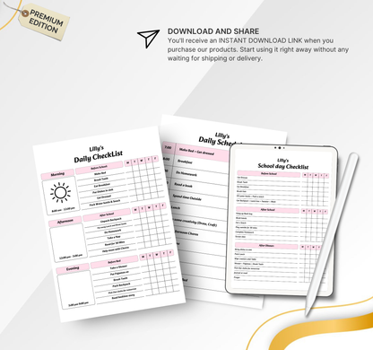 Chore Chart for Kids | Printable Daily Responsibility Tracker